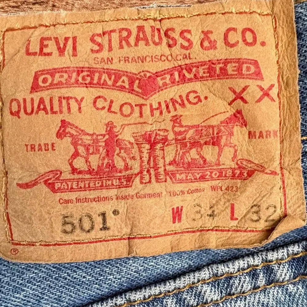 Levi’s 501 Vintage 90s Jeans Men’s W34 L32 (34x30.5) Med Wash grunge western